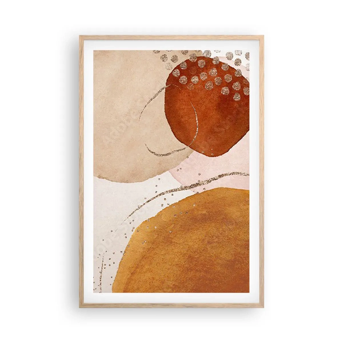 Affisch i ram av ljusek - Rundhet och rörelse - 61x91 cm