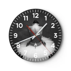 Väggklocka - Klocka på glas - Hon blommar ut - 30x30 cm