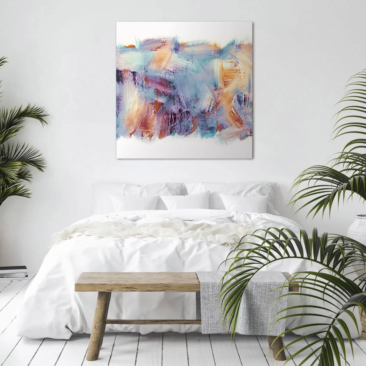 Canvastavla - Bild på duk - Färgglad röra - 50x50 cm