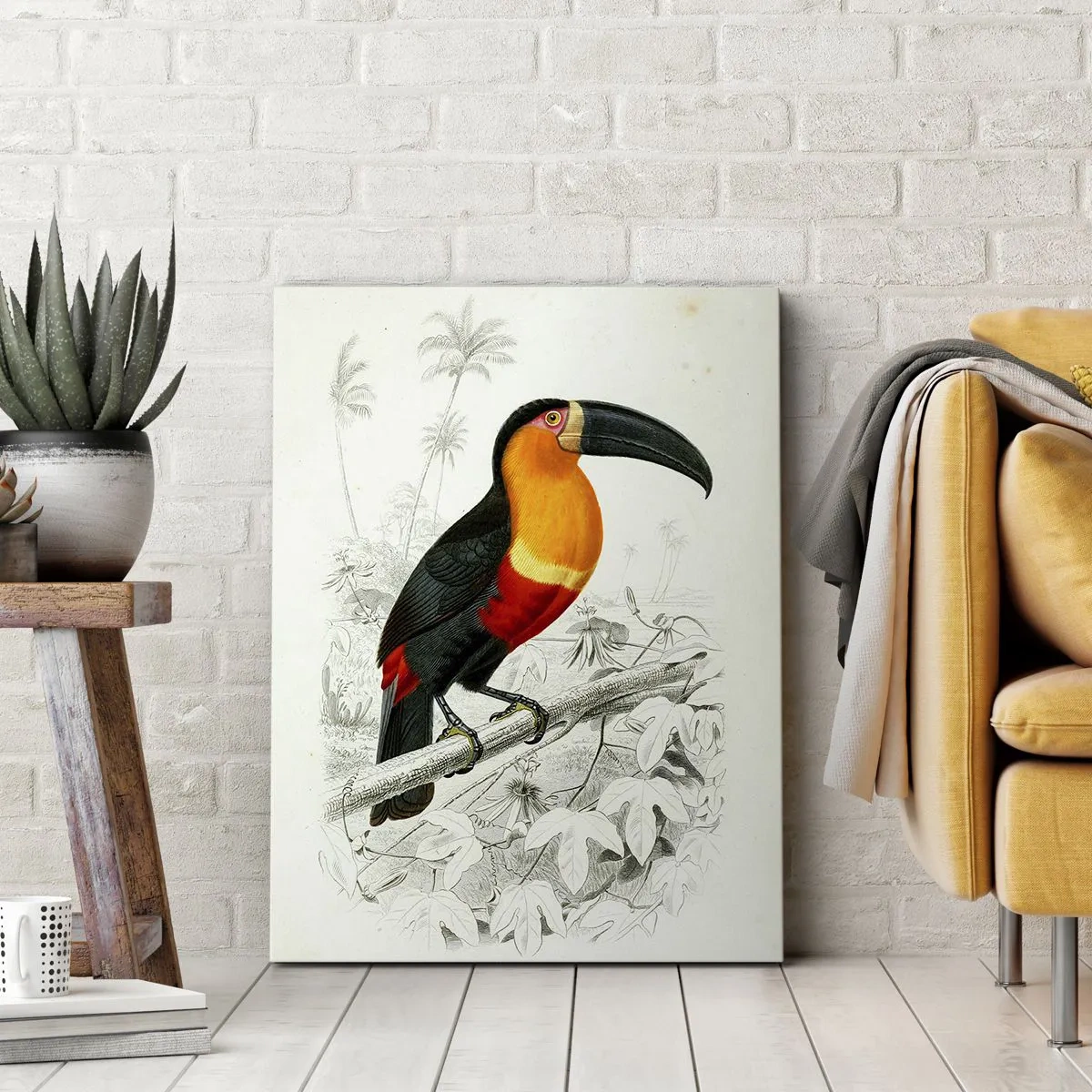 Canvastavla - Bild på duk - Fåglarnas färger - 50x70 cm