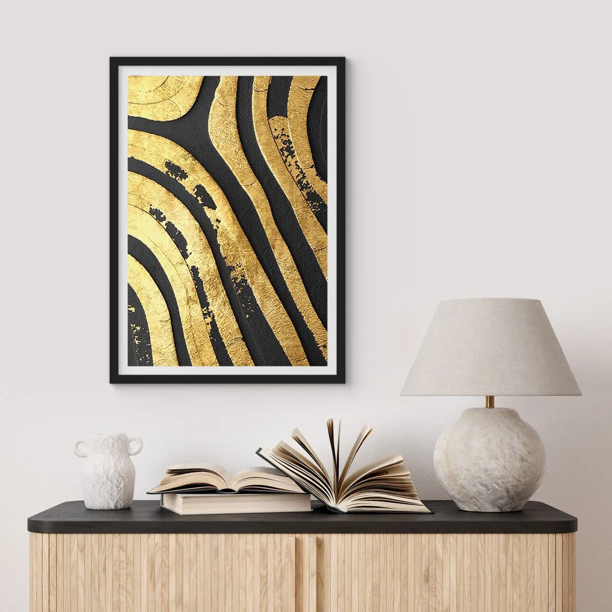 Affisch i svart ram - Allt flyter - 61x91 cm