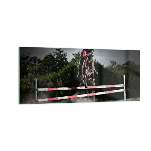 Glastavla - Bild på glas - Tillsammans mot seger - 100x40 cm