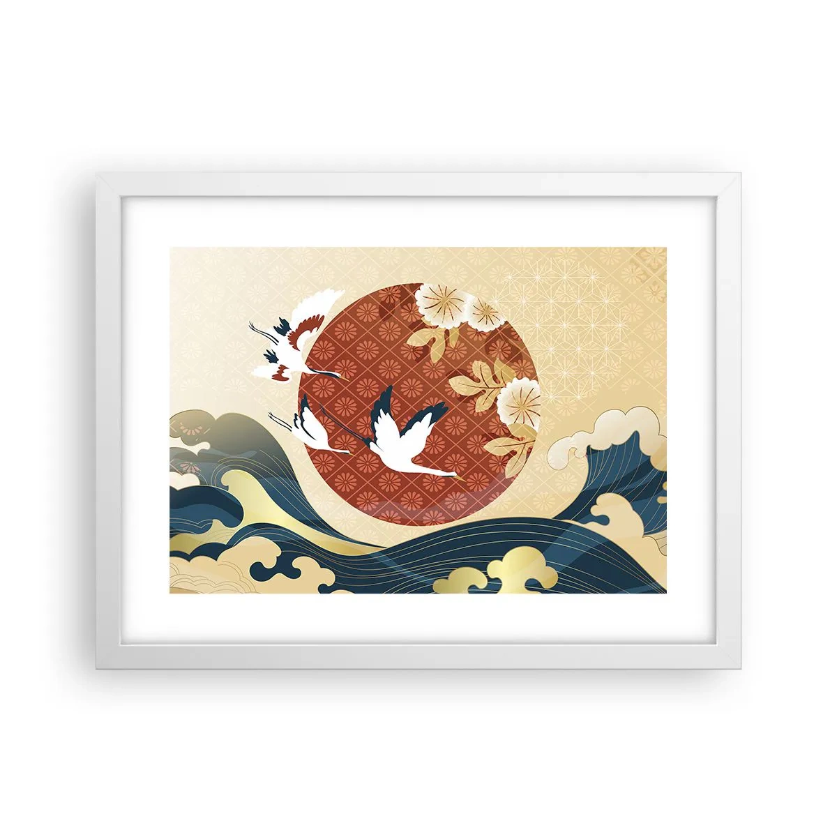 Affisch i vit ram - Japansk saga - 40x30 cm