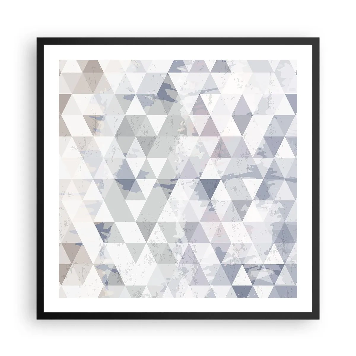 Affisch i svart ram - Trianglar - 60x60 cm