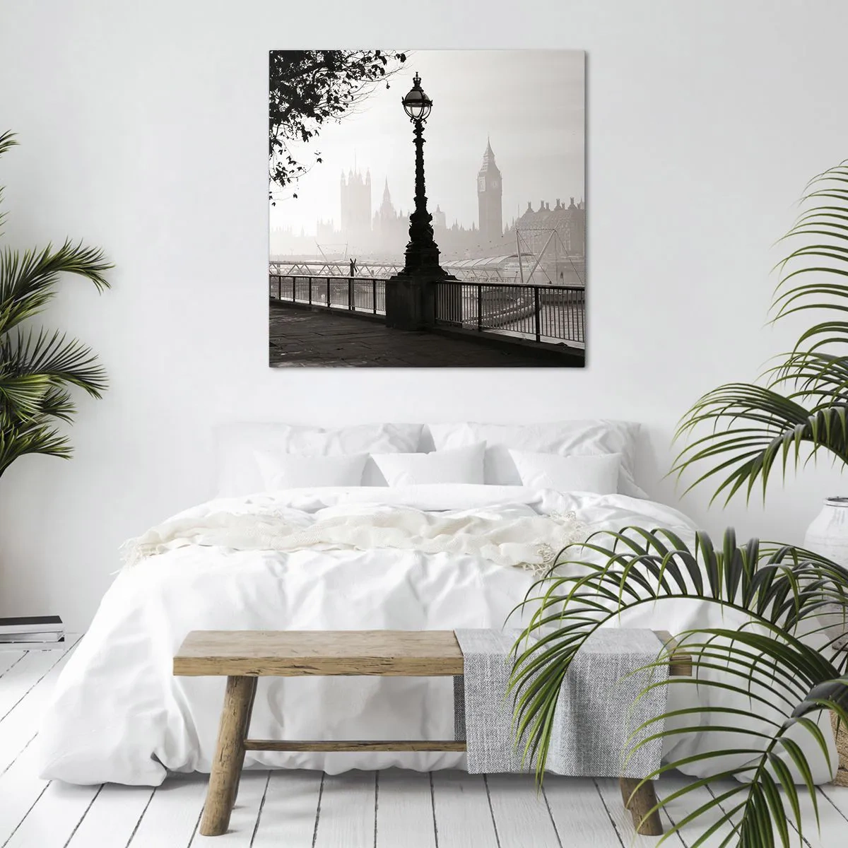 Canvastavla - Bild på duk - Morgon i London - 60x60 cm