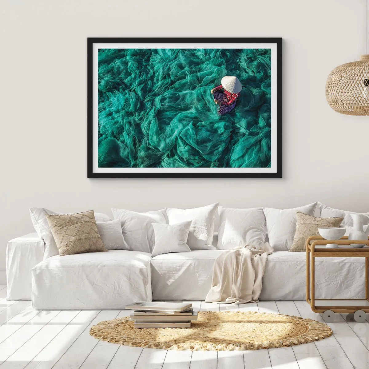 Affisch i svart ram - I nätens hav - 70x50 cm