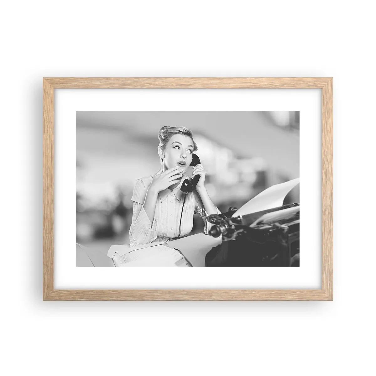 Affisch i ram av ljusek - Hallå, tillbaka till 50-talet. - 40x30 cm