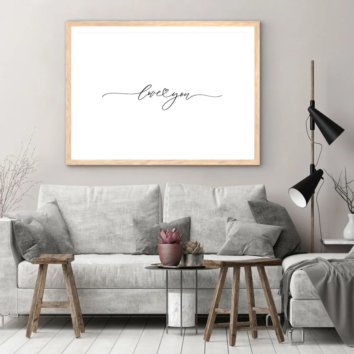 Affisch i ram av ljusek - Svart på vitt - 50x40 cm