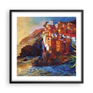Affisch i svart ram - Italiensk stämning - 50x50 cm