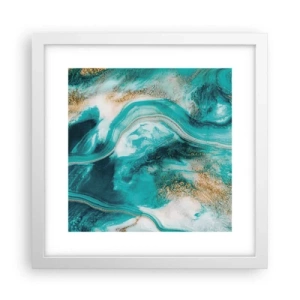 Affisch i vit ram - Guldflod - 30x30 cm