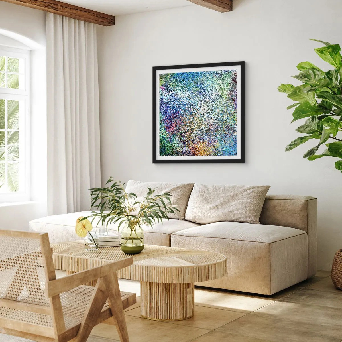 Affisch i svart ram - Det är inte så enkelt - 60x60 cm