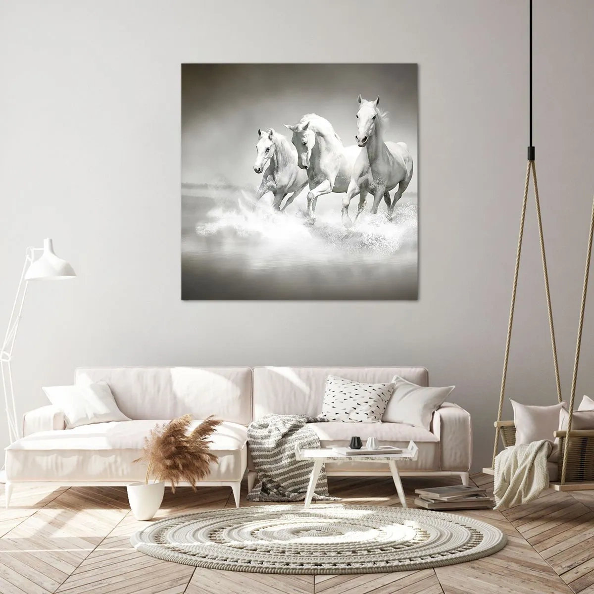 Canvastavla - Bild på duk - Vit vildhet - 60x60 cm