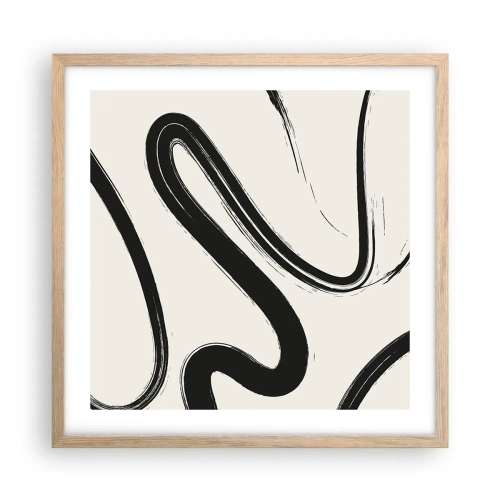 Affisch i ram av ljusek - Svart och vit elegans - 50x50 cm