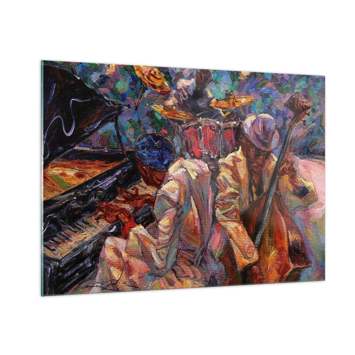 Glastavla - Bild på glas - I en rytm - 100x70 cm