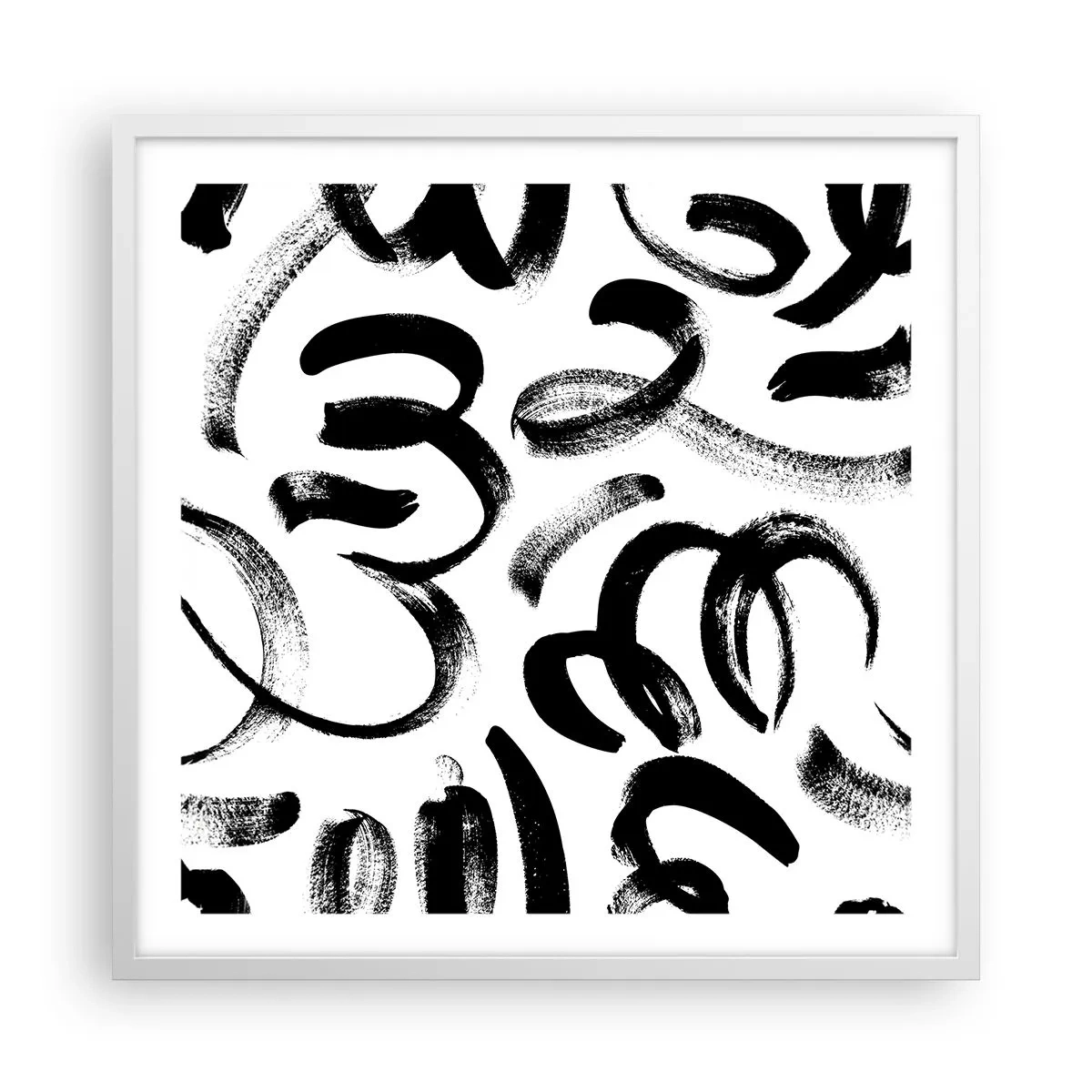 Affisch i vit ram - Svart på vitt - 60x60 cm
