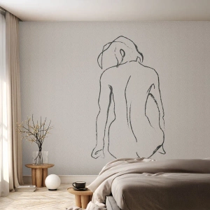 Fototapet Standard Eco - Naken flicka - spela teater, Linje, Teckning - 150x105 cm