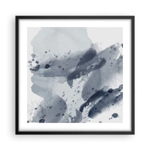 Affisch i svart ram - Studie om vattnets natur - 50x50 cm