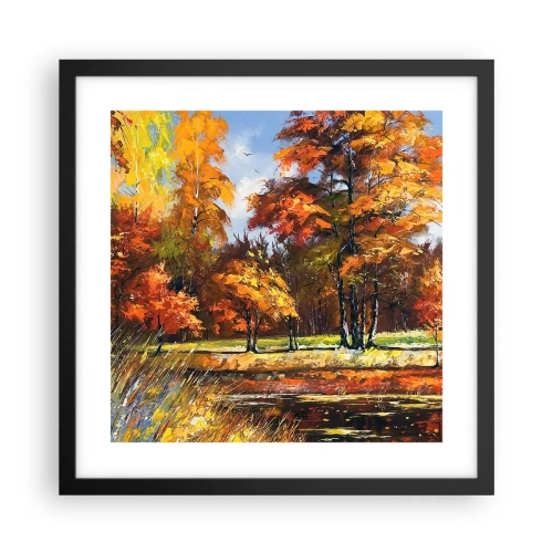 Affisch i svart ram - Landskap i guld och brons - 40x40 cm
