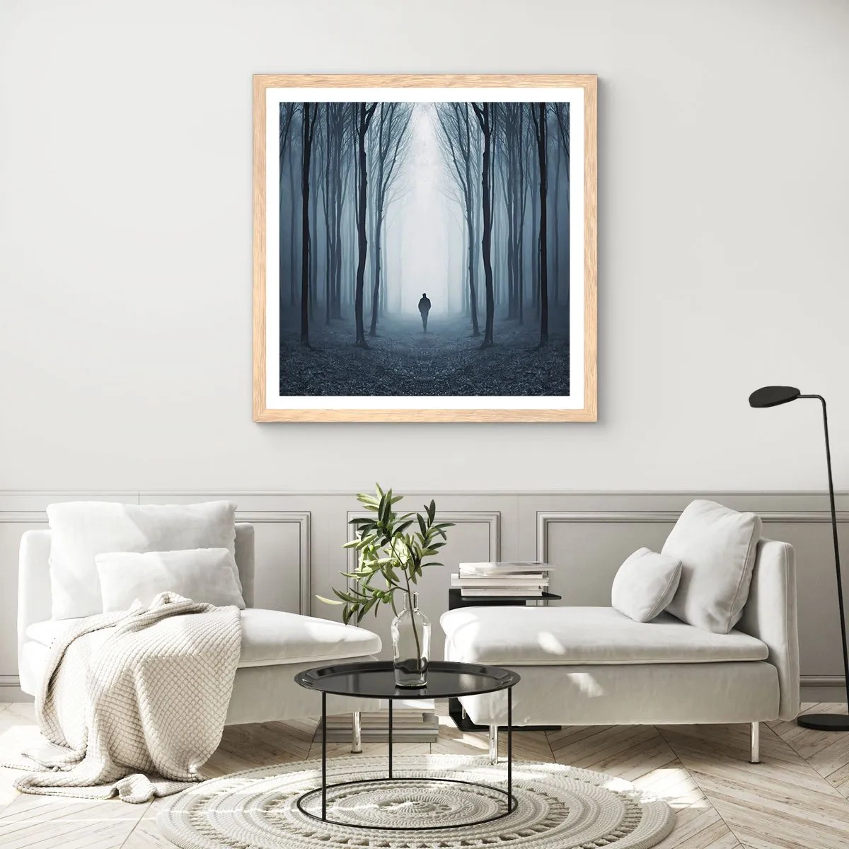 Affisch i ram av ljusek - Och allt är enkelt och klart - 60x60 cm