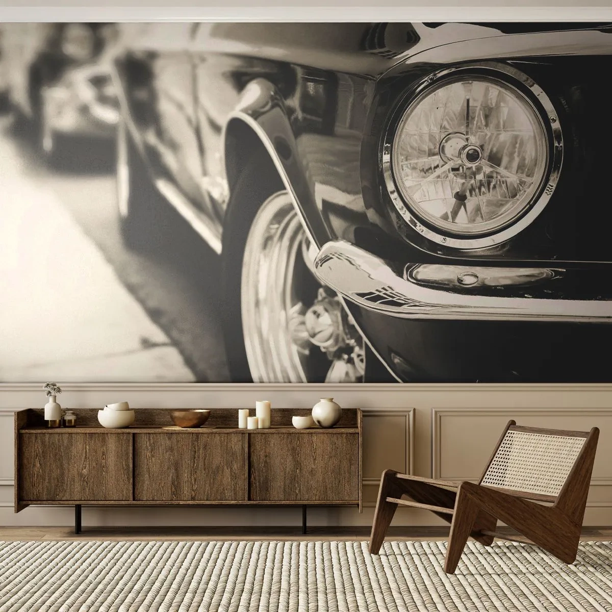 Fototapet Premium Sand - Oändlig glans - Bil, Bil, Klassisk - 100x70 cm