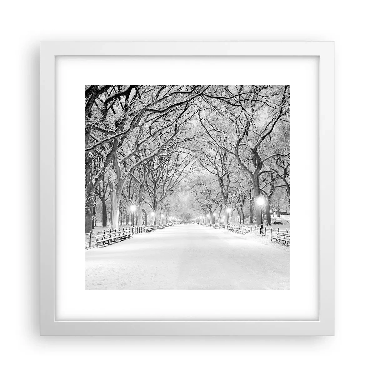 Affisch i vit ram - De fyra årstiderna - vinter - 30x30 cm