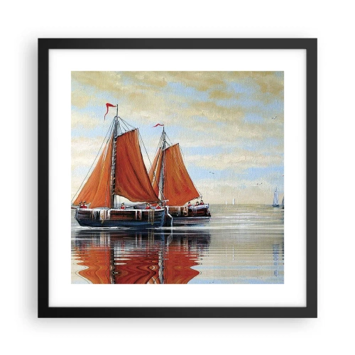 Affisch i svart ram - Hej, segla seglaren… - 40x40 cm