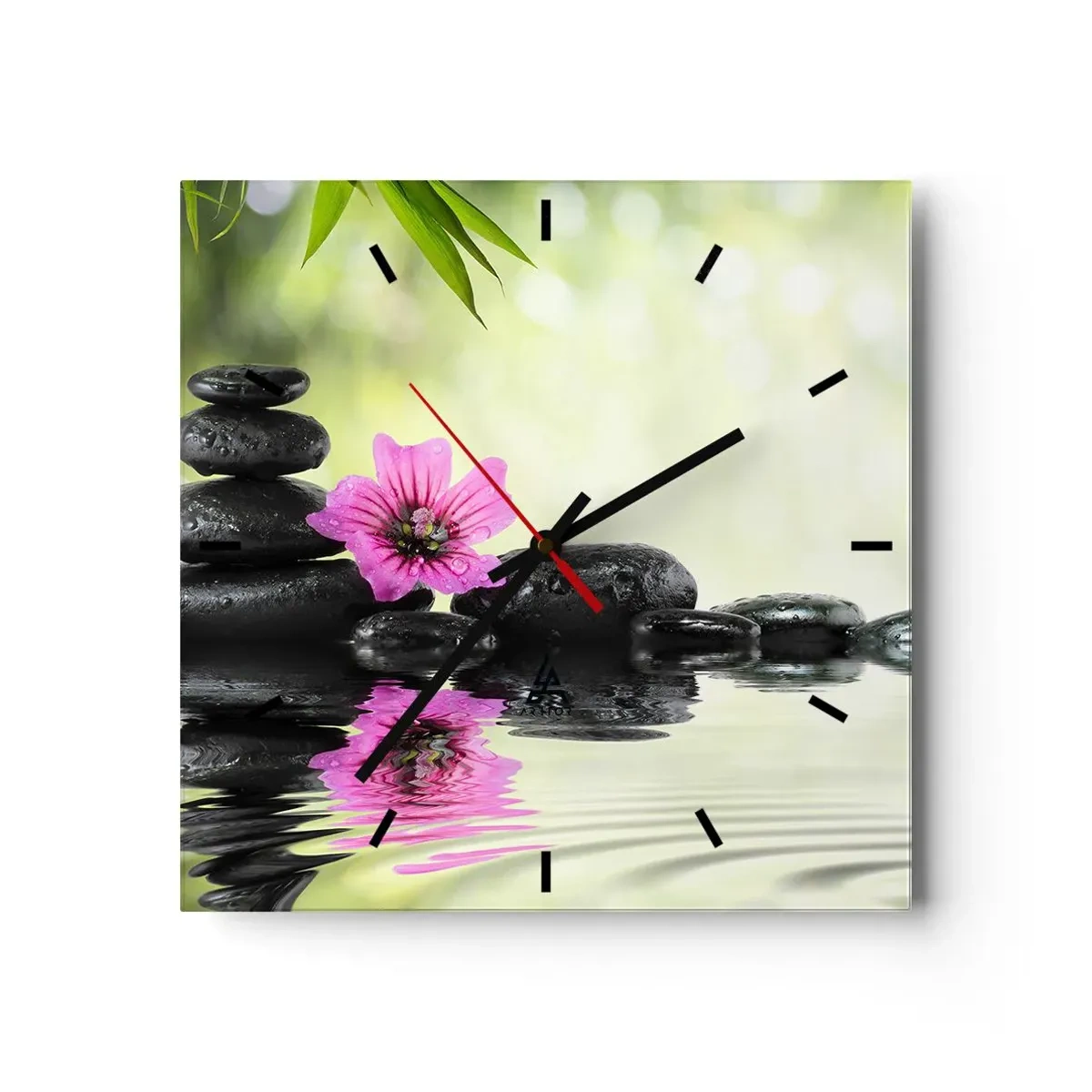 Väggklocka - Klocka på glas - Tid för själen - 30x30 cm