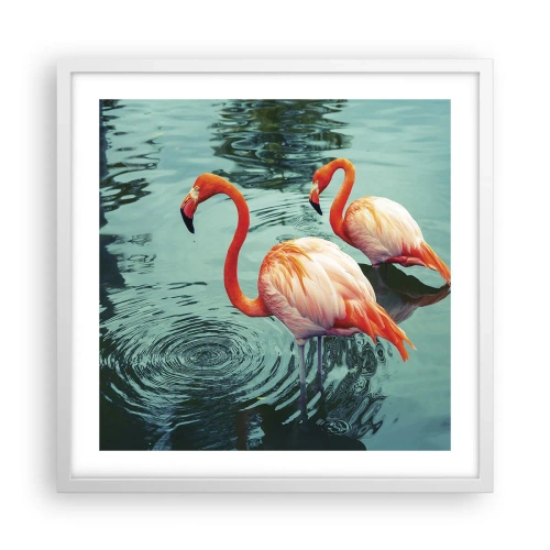 Affisch i vit ram - Nu är vi på modet - 50x50 cm