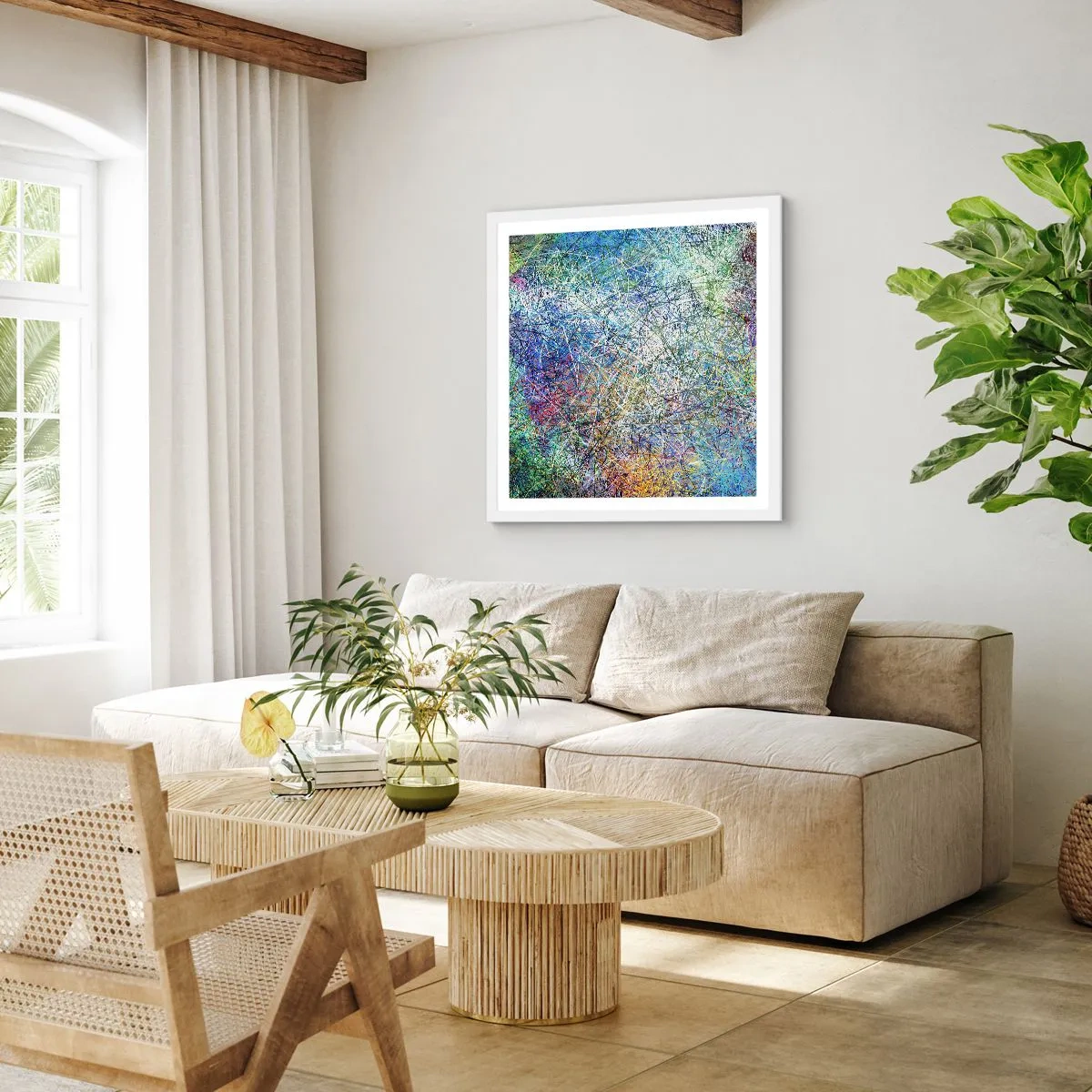 Affisch i vit ram - Det är inte så enkelt - 50x50 cm