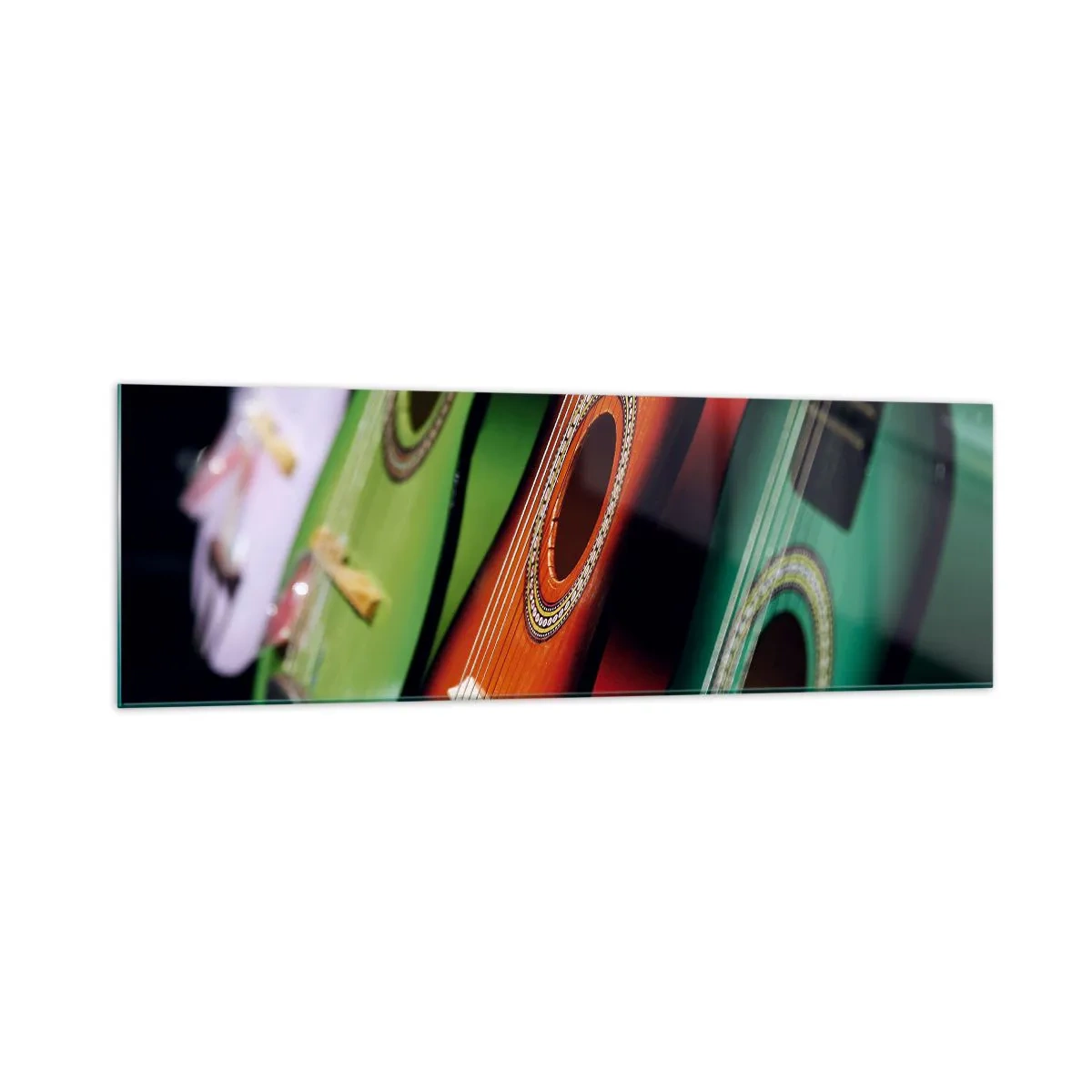 Glastavla - Bild på glas - Gitarren har flera färger - 160x50 cm
