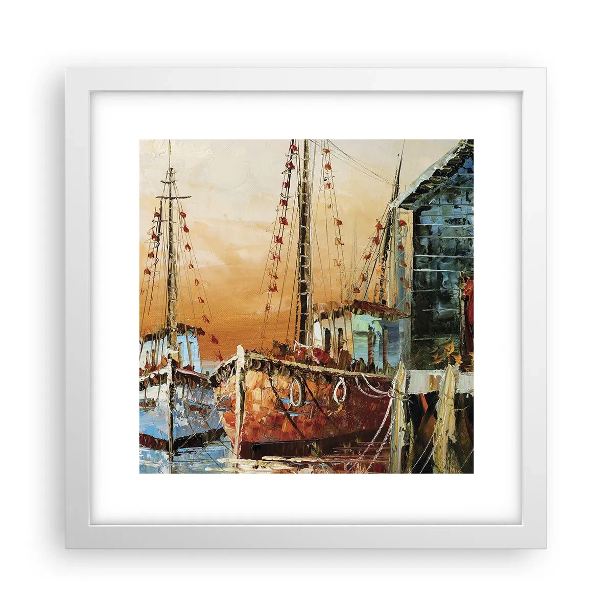 Affisch i vit ram - Lugn hemresa - 30x30 cm