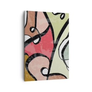 Canvastavla - Bild på duk - Pirouetter bland färger - 50x70 cm