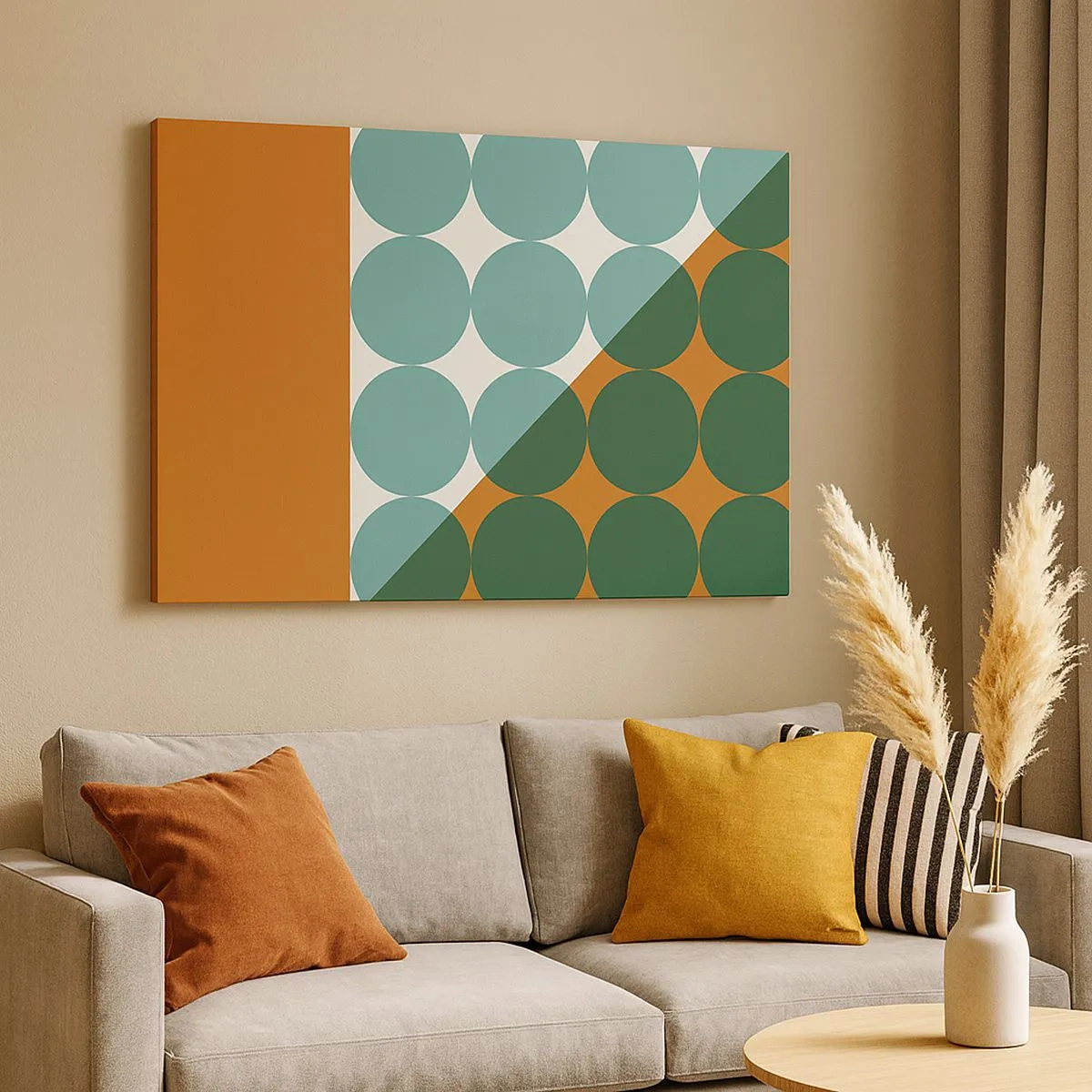 Canvastavla - Bild på duk - Geometriska mönster i kontrasterande färger - 70x50cm - Uppåt och på diagonalen - Modern väggdekoration för vardagsrum och sovrum ARTTOR