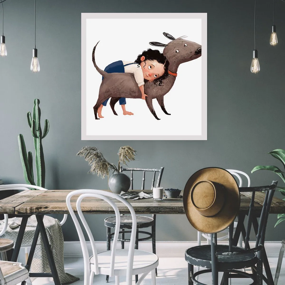 Affisch - Bästa vänner - 50x50 cm
