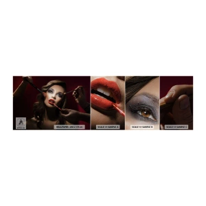 Provbit av självhäftande fototapet Deluxe Sticker - Skönhet försänkt i sina drömmar - Kvinna, Smink, Skådespelerska - 100x30 cm