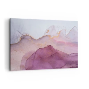 Canvastavla - Bild på duk - Lila och violett vågor - 120x80 cm