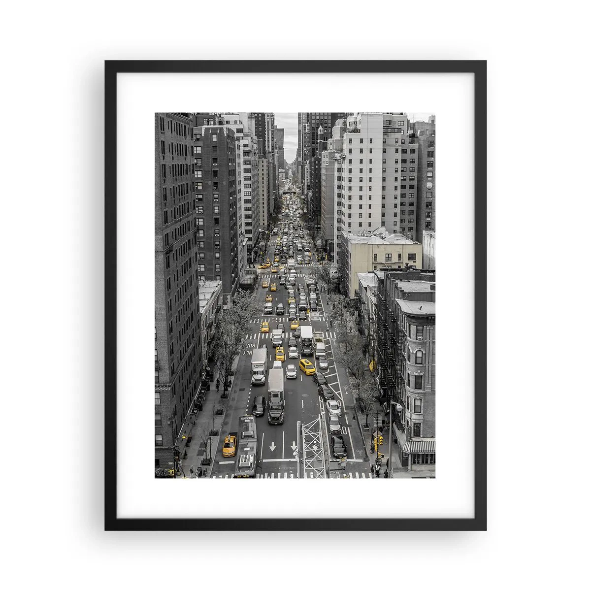 Affisch i svart ram - Livet i New York - 40x50 cm