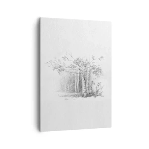 Canvastavla - Bild på duk - Björkskogens ljus - 50x70 cm