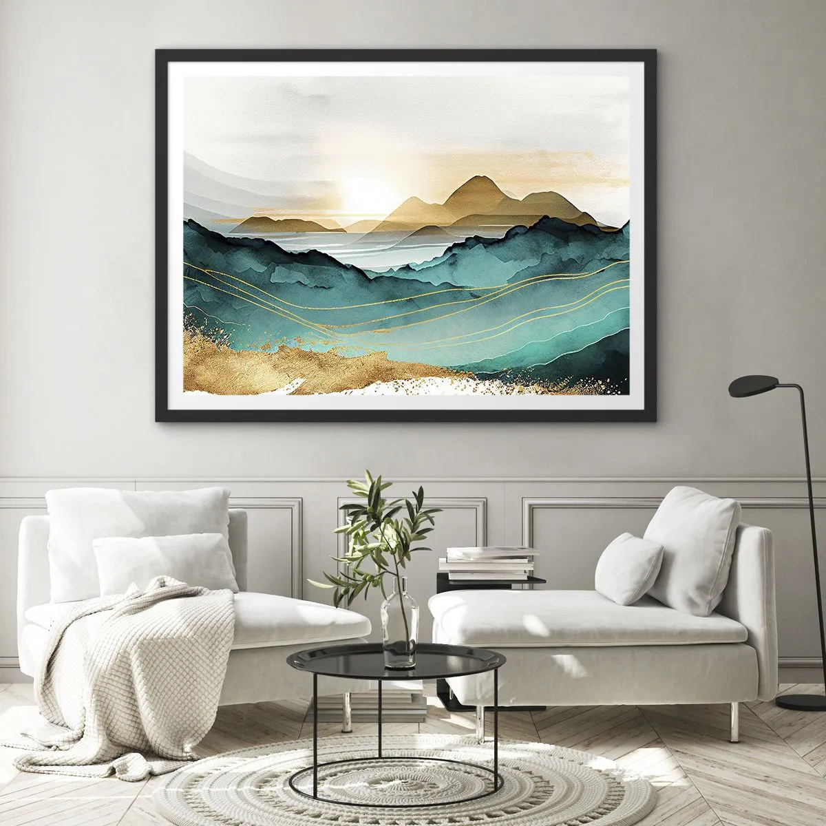 Affisch i svart ram - På gränsen till abstraktion - landskap - 70x50 cm