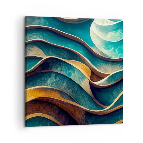Canvastavla - Bild på duk - Meandrar av blått - 60x60 cm