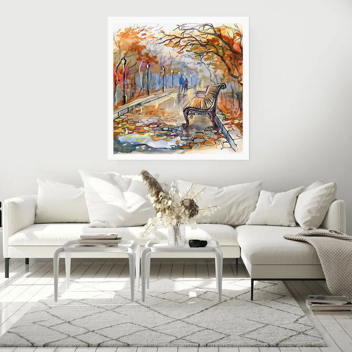 Affisch - Vandra tillsammans mot hösten - 60x60 cm