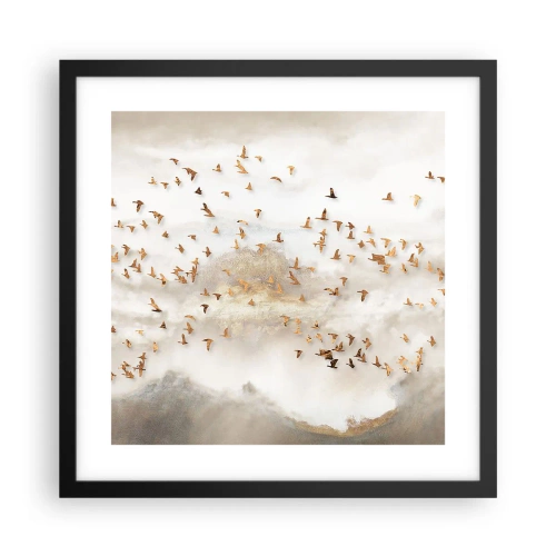 Affisch i svart ram - Det är dags... - 40x40 cm