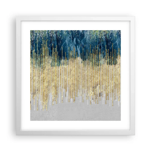 Affisch i vit ram - Förgylld gräns - 40x40 cm