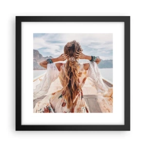 Affisch i svart ram - På väg mot lycka - 30x30 cm