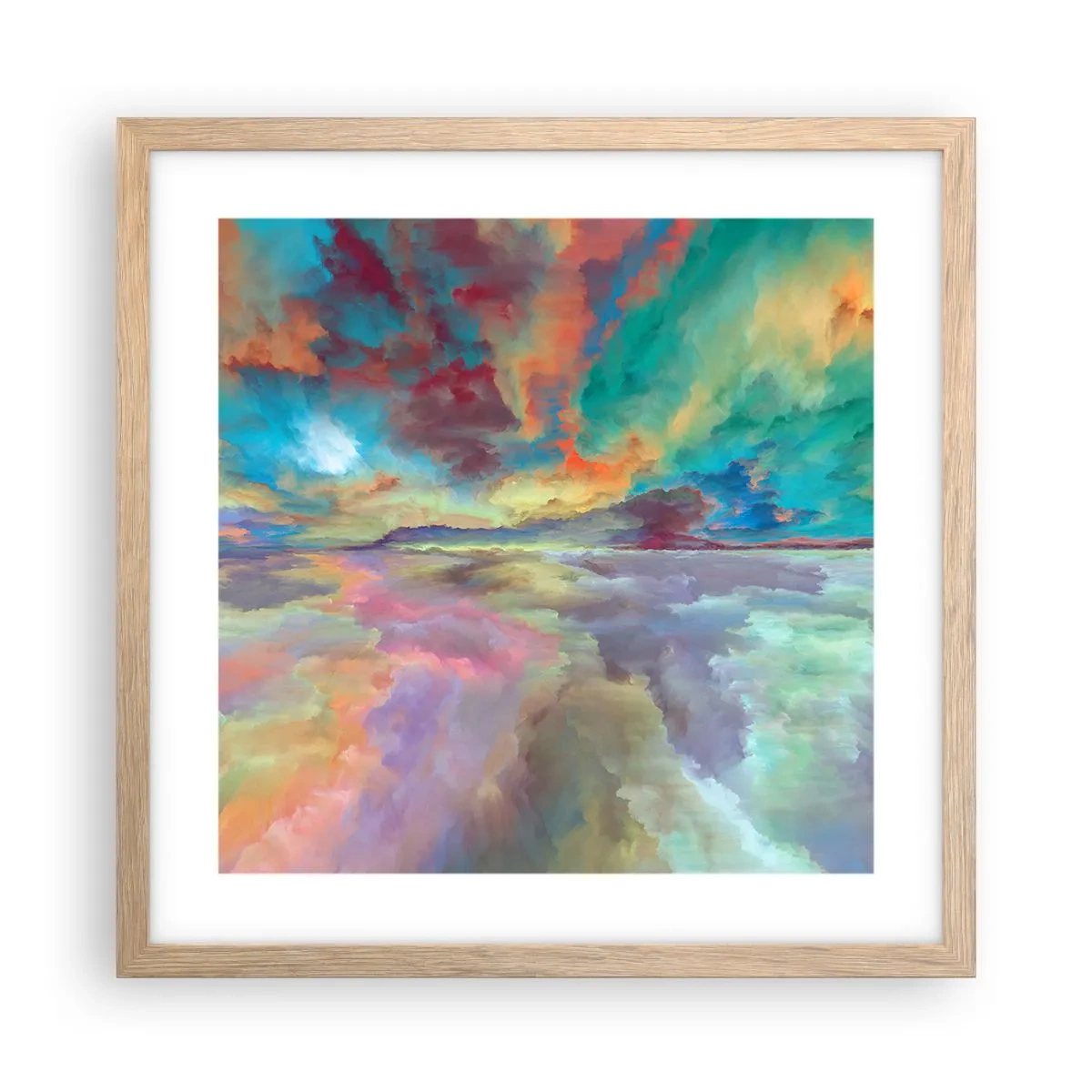 Affisch i ram av ljusek - Två himlar - 40x40 cm