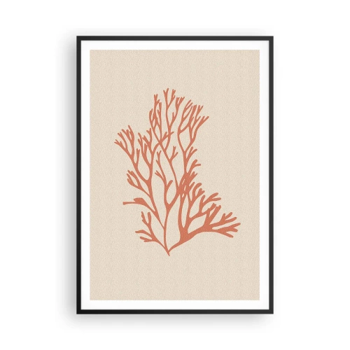 Affisch i svart ram - Filigran av korall - 70x100 cm