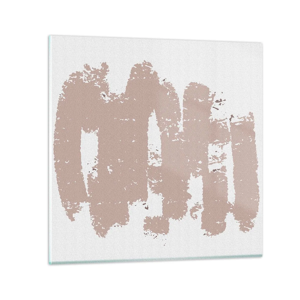 Glastavla - Bild på glas - Abstraktion i mjuk rosa - 40x40 cm