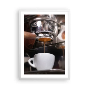 Affisch i vit ram - En bra stund på dagen - 50x70 cm