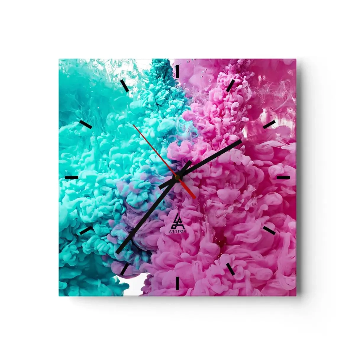 Väggklocka - Klocka på glas - Avgörande möte - 30x30 cm