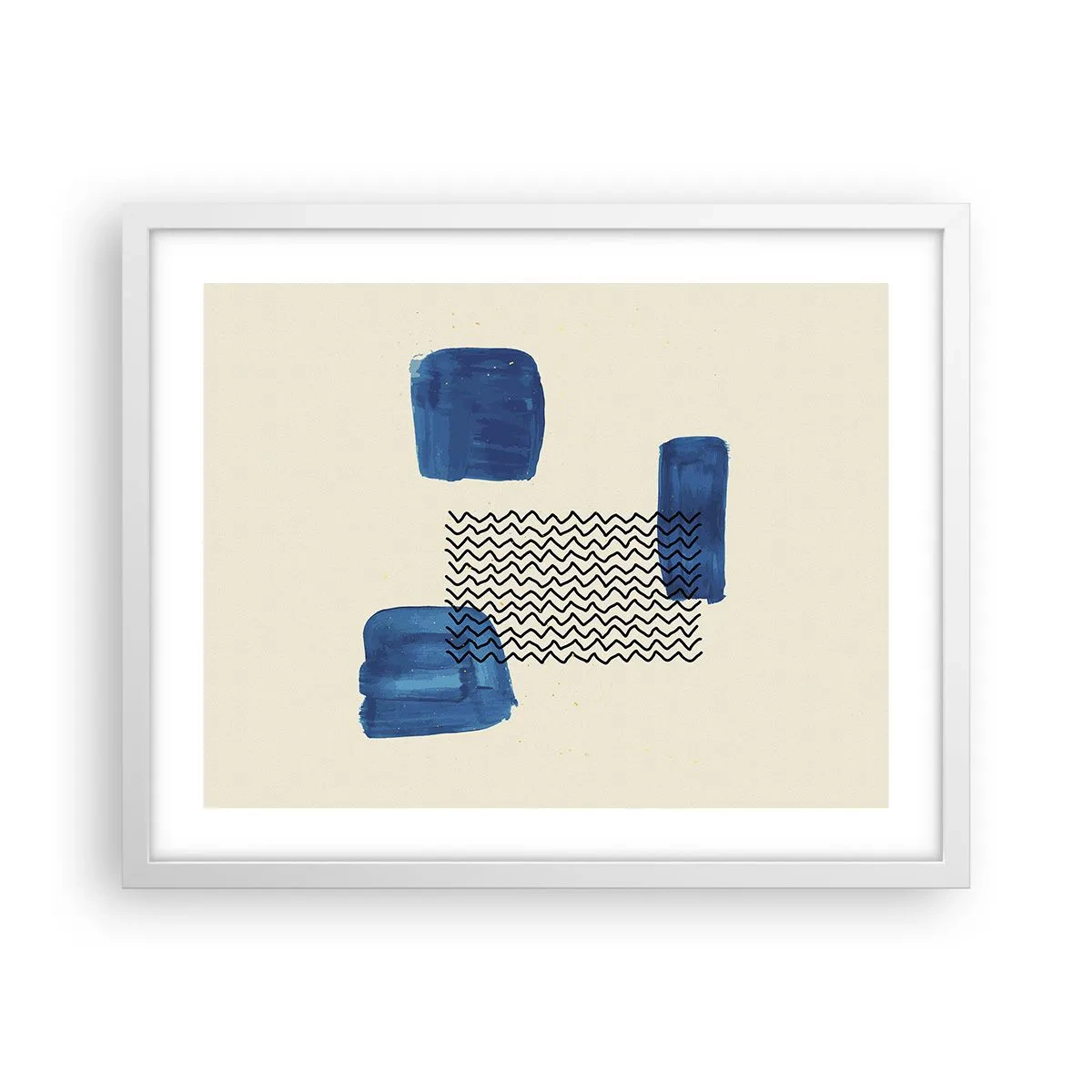 Affisch i vit ram - Abstrakt kvartett - 50x40 cm